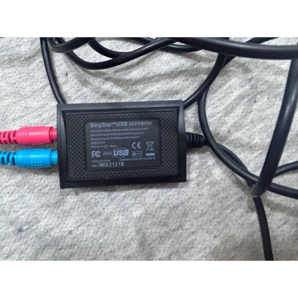 SingStar USB Converter Dongle Microphone Adapter for PS2 Microphone Red/Blue - Picture 3 of 7